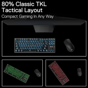 Redragon DHARMA TKL K660 RGB Wired Gaming Keyboard, 80% 87 Keys Mechanical Keyboard, Aluminum Base, Hot-Swap Socket, Noise Absorbing Foams, Quiet Linear Red Switch