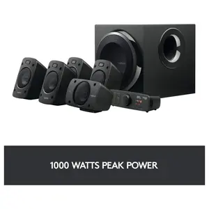 Logitech Z906 5.1 Surround Sound Speaker System, THX Certified, Dolby Digital And DTS Digital Certified, 500 Watts Continuous Power, Black