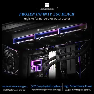 Thermalright Frozen Infinity 360 PC Liquid CPU Water Cooler, Triple PWM Fans 2000RPM, Desktop CPU AIO Cooler for AM4 and AM5 and Intel LGA1150/1151/1200/2011/1700/1851, Infinity Mirror, Black