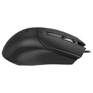 A4Tech OP-750S V-Track Mouse, 1200 DPI Optical Sensor, Silent Clicks, 4-Way Wheel, 8-in-One Gesture, Black