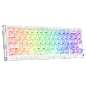 ATTACK SHARK R68 HE Carbon Fiber Rapid Trigger Keyboard, 60% Wired 8000Hz, Magnetic Switches, 0.005mm RT Accuracy, Full RGB Backlighting, Ice Ninja