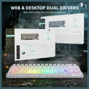 ATTACK SHARK R68 HE Carbon Fiber Rapid Trigger Keyboard, 60% Wired 8000Hz, Magnetic Switches, 0.005mm RT Accuracy, Full RGB Backlighting, Ice Ninja