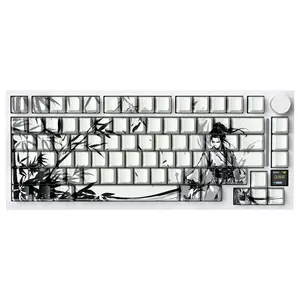ATTACK SHARK X820Ultra Tri-mode Gasket Mechanical Keyboard, 75% ANSI Layout, Bluetooth 5.1 and 2.4G Wireless and Type-C Wired, TFT Smart Display and Knob, Hot-Swappable, QMK, RGB, Dark Warrior