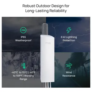 TP-Link EAP211-Bridge KIT Omada Point to Point Wireless Bridge Outdoor, 5GHz 867Mbps, PtP and PtMP, 1km Range, 3 Gigabit Ports, PoE or DC Powered, IP65 Weatherproof