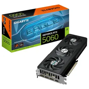 GIGABYTE GeForce RTX 5060 Eagle MAX OC 8G Graphics Card, 8GB GDDR7 128bit, PCI-E 5.0, 2550MHz Core Clock, DLSS 4, 3x DisplayPort and 1x HDMI, GV-N5060EAGLEMAX OC-8GD