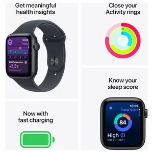 Apple Watch SE 3 Smartwatch, GPS 40mm, Always-On Display, Heart Rate Monitor, Fitness and Sleep Trackers, Water Resistant, Starlight
