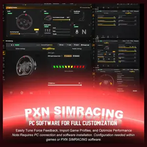 PXN W DS R2 13" Leather Racing Wheel Rim with D1 Quick Release, Hall Effect Magnetic Paddle Shifters, RGB Rev Indicator Lights, Black