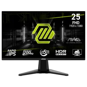 MSI MAG 255F E20 Gaming Monitor, 24.5" FHD 200Hz, Rapid IPS 0.5ms GtG, HDR Ready, AMD FreeSync Premium