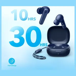 Anker SoundCore R50i True Wireless Earbuds, 10mm Drivers With Boosted Bass, 10hrs Per Charge 30hrs With Case, Soundcore App 22 EQ Presets Find My Earbuds, 2 Mics With AI-Enhanced Clear Calls, Blue