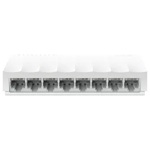 TP-Link LS1008 8-Port 10/100Mbps Desktop Switch, 8x Auto-Negotiation RJ45 Ports with Auto-MDI/MDIX, IEEE 802.3X Flow Control, Green Ethernet, Plug and Play, Fanless Design