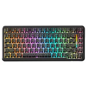 ATTACK SHARK X82PRO HE Wireless Rapid Trigger Gaming Keyboard, 75% Layout Tri-Mode Magnetic Keyboard With 0.01mm RT Accuracy, Up to 8000Hz Polling Rate, Gorgeous RGB Backlight, Black Contours
