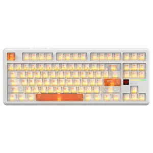 ATTACK SHARK X87 Ultra Wireless Mechanical Keyboard With 8K Wireless Receiver, 8000Hz Polling Rate, 10000mAh Battery Up to 5000 Hours, Dot-Matrix Screen, Hot-Swappable, Iced Orange