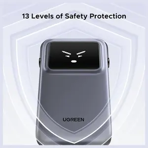 UGREEN Uno Power Bank 10000mAh 30W, PD Fast Charging, Built-in USB-C Cable, TFT Digital Display, Triple-Port Design, 35603B PB511