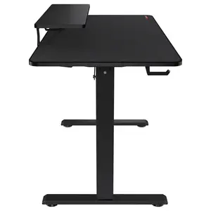 Cougar E-Star 120 Adjustable Height Electric Gaming Desk, 2 Memory Presets, Independent Monitor Stand, Full Desk Mousepad, 1200x600x15mm, Black