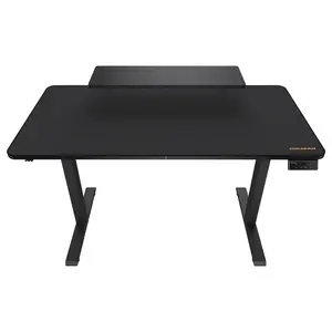 Cougar E-Star 120 Adjustable Height Electric Gaming Desk, 2 Memory Presets, Independent Monitor Stand, Full Desk Mousepad, 1200x600x15mm, Black