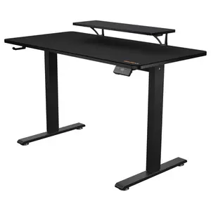 Cougar E-Star 120 Adjustable Height Electric Gaming Desk, 2 Memory Presets, Independent Monitor Stand, Full Desk Mousepad, 1200x600x15mm, Black
