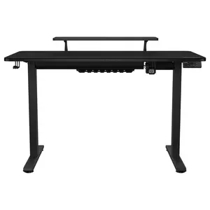 Cougar E-Star 120 Adjustable Height Electric Gaming Desk, 2 Memory Presets, Independent Monitor Stand, Full Desk Mousepad, 1200x600x15mm, Black