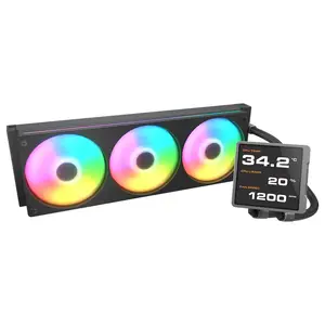 Cougar Poseidon Vistek Pro ARGB 360 AIO 3.95-inch IPS TFT LCD 720x720 60Hz, Single-Frame PWM Fans, 360mm Liquid CPU Cooler, Black