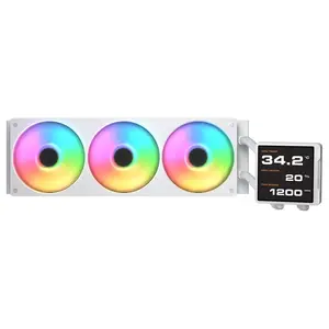 Cougar Poseidon Vistek Pro ARGB 360 AIO 3.95-inch IPS TFT LCD 360mm Liquid CPU Cooler, White