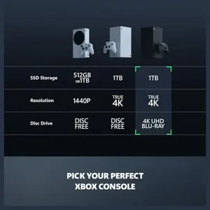 Xbox Series X Gaming Console, 1TB SSD, 4K Gaming Up to 120 FPS, Includes Wireless Controller, Carbon Black