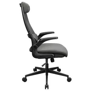 Cougar STRYDER Ergonomic Chair, Imitation Linen Upholstery, Adjustable Headrest, Multi-Density Foam Seat, Ergonomically Contoured Lumbar Zone, Class 4 Gas Lift Cylinder, Gray