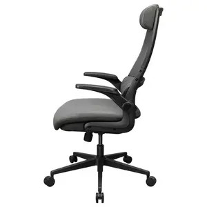 Cougar STRYDER Ergonomic Chair, Imitation Linen Upholstery, Adjustable Headrest, Multi-Density Foam Seat, Ergonomically Contoured Lumbar Zone, Class 4 Gas Lift Cylinder, Gray