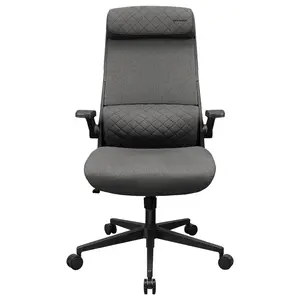 Cougar STRYDER Ergonomic Chair, Imitation Linen Upholstery, Adjustable Headrest, Multi-Density Foam Seat, Ergonomically Contoured Lumbar Zone, Class 4 Gas Lift Cylinder, Gray