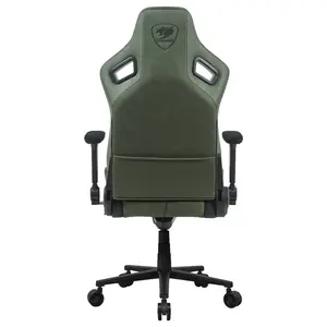 Cougar DEFENSOR S Gaming Chair, PushBack Advanced Lumbar Support, 4D Folding Armrest, High-Density Molding Foam, Magnetic Memory Foam Neck Pillow, Leather-Like Fabric Surface, Army Green F