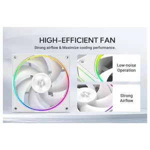 ID-Cooling AF-127-ARGB-W TRIO 120mm Case Fan, Fluid Dynamic Bearing, Daisy Chain Connector, Up to 78CFM, White