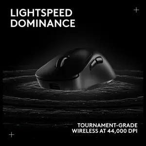 Logitech G PRO X Superlight 2 DEX Lightspeed Wireless Gaming Mouse, 60g Pro-Grade Lightweight Mouse, HERO 2 Sensor Up To 44K DPI, 5 Programmable Buttons, USB-C Charging, Black, 910-007359
