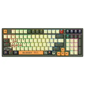 Bloody S98 Aviator Mechanical Gaming Keyboard, 98-Key Layout, BLMS Red Plus Switch, Hot-Swappable, RGB Backlighting, Wired USB