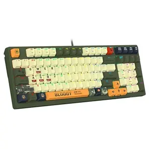 Bloody S98 Aviator Mechanical Gaming Keyboard, 98-Key Layout, BLMS Red Plus Switch, Hot-Swappable, RGB Backlighting, Wired USB