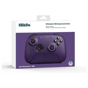 8BitDo Ultimate 2 Wireless Controller, TMR Joysticks, Hall or Tactile Triggers, 1000Hz Polling Rate, 6-Axis Motion Control, Purple