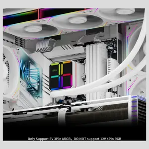Thermalright Magic QUBE 360 ARGB Liquid CPU Cooler, 360mm Radiator 397x120x52mm, 2000RPM PWM Fans, ARGB Digital Screen, Wireless Splice 3 Fan, White
