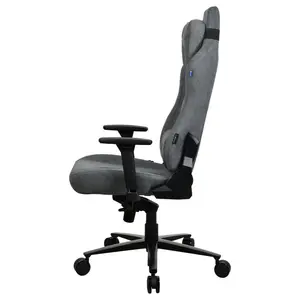 Arozzi Vernazza Soft Fabric Ergonomic Office and Gaming Chair, Durable Upholstery, Cold Cured Molded Foam, 3D Ergonomic Armrests, Adjustable Lumbar Pillow, Soft Neck and Lumbar Support Pillows, Ash Grey