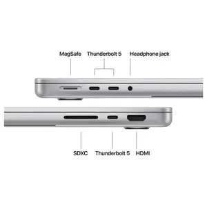 Apple MacBook Pro 14, Apple M5 Pro 18-Core Chip, 24GB Unified RAM, 2TB SSD, 14" 3024 x 1964 Liquid Retina XDR Screen, 20-Core GPU, Wi-Fi 7 and Bluetooth 6, Thunderbolt 5 and HDMI, Silver MGDP4