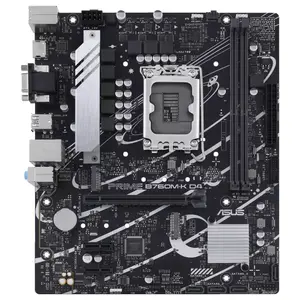 ASUS Prime B760M-K D4 Motherboard, Intel B760 LGA 1700 mATX, DDR4, PCIe 4.0 With 2x PCIe 4.0 M.2, Realtek 2.5Gb Ethernet, VGA and HDMI, SATA 6Gbps, Front USB 3.2 Gen 1