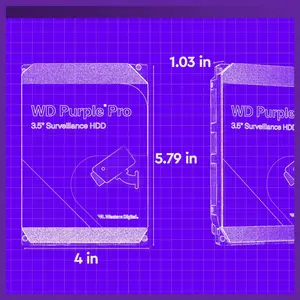 Western Digital WD Purple Pro Surveillance Internal Hard Drive HDD, 22TB, SATA 6Gb/s, 512MB Cache, 3.5 Inch, WD221PURP