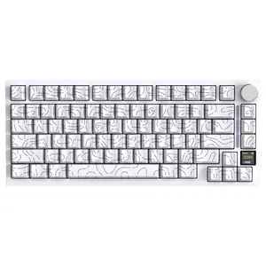 ATTACK SHARK X820Ultra Tri-mode Gasket Mechanical Keyboard, 75% ANSI Layout, Bluetooth 5.1 and 2.4G Wireless and Type-C Wired, TFT Smart Display and Knob, Hot-swappable, Programmable RGB, White Contours