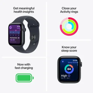 Apple Watch SE 3 GPS 40mm Smartwatch, Midnight Aluminum Case with Midnight Sport Band S/M, Fitness and Sleep Trackers, Heart Rate Monitor, Always-On Display, Water Resistant