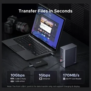 Ugreen Revodok Pro 14-in-1 USB-C Docking Station, Triple 4K Display 2x DisplayPort and 1x HDMI, 100W USB-C Power Delivery, 10Gbps USB-C and USB-A, Gigabit Ethernet, 170MB/s SD and microSD, 3.5mm Audio, 85489