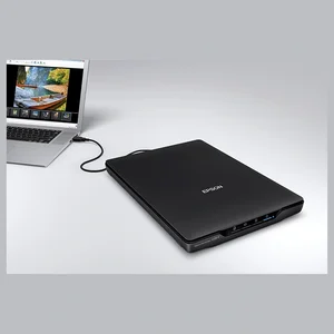 Epson Perfection V39 II Color Photo and Document Flatbed Scanner, 4800 DPI Optical Resolution, USB-Powered, High-Rise Removable Lid, Built-In Kickstand