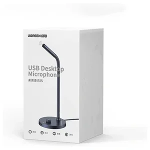 UGREEN USB Microphone Studio Recording MIC 90416, 16-Bit 48KHz, Omnidirectional Pickup, USB Plug-and-Play and 3.5mm Auxiliary Input