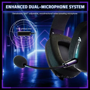ATTACK SHARK L80 PRO Wireless Gaming Headset, 20ms Ultra-Low Latency, Dual Microphone System, Tri-Mode Bluetooth 5.3 2.4Ghz Wired, 40mm Speaker Drivers, 300mAh Battery