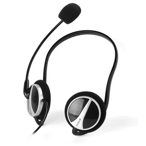 A4Tech HU-5P Neckband Headset, 40mm Driver, Inline Controls With Mic Mute, Rotatable Omnidirectional Noise-Cancelling Microphone