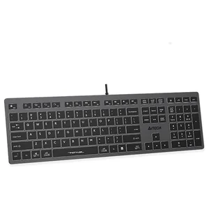 A4Tech FX60 Scissor Switch Keyboard, Illuminate White Backlit, Low Profile Chocolate Keycaps, Operating System Swap, Grey