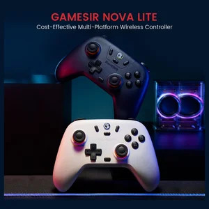 GameSir Nova Lite Wireless Controller, Hall Effect Sticks and Triggers, Bluetooth and 2.4G Dongle and USB-C, 20Hz Turbo, Rumble Vibration, For PC Android iOS Switch Steam Deck, White