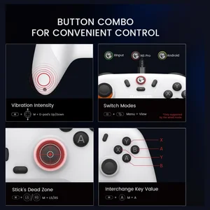 GameSir Nova Lite Wireless Controller, Hall Effect Sticks and Triggers, Bluetooth and 2.4G Dongle and USB-C, 20Hz Turbo, Rumble Vibration, For PC Android iOS Switch Steam Deck, White