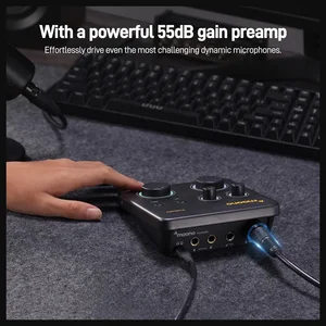 Maono PS22 Lite Audio Interface, Wireless Lavailar Microphone for Content Creation