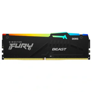 Kingston FURY Beast Black RGB 16GB 5600MT/s DDR5 CL40 DIMM Desktop Gaming Memory, Intel XMP 3.0, KF556C40BBA-16